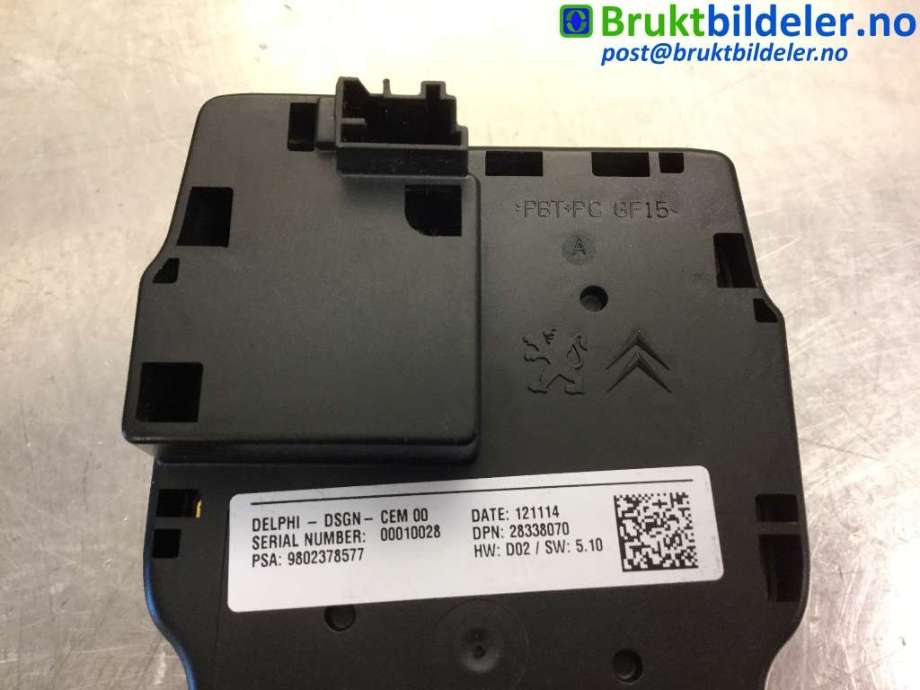 Bryter diverse til Peugeot 508 2011-2014 (Type I, Fase 1)  (PEUGEOT|98 023 785 77|28338070|)