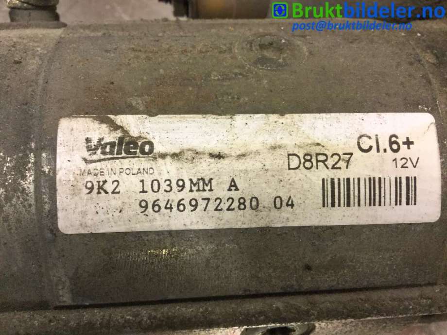 Starter diesel til Peugeot 508 2011-2014 (Type I, Fase 1)  (PEUGEOT|96 469 722 80|)