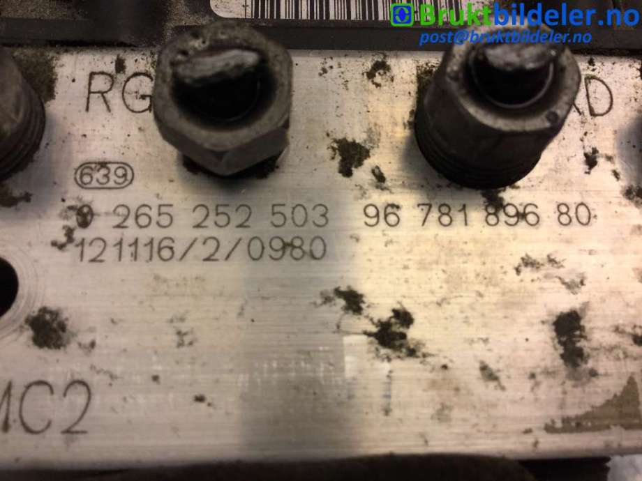ABS sentral til Peugeot 508 2011-2014 (Type I, Fase 1)  (PEUGEOT|96 781 896 80|0 265 252 503|0 265 952 141)