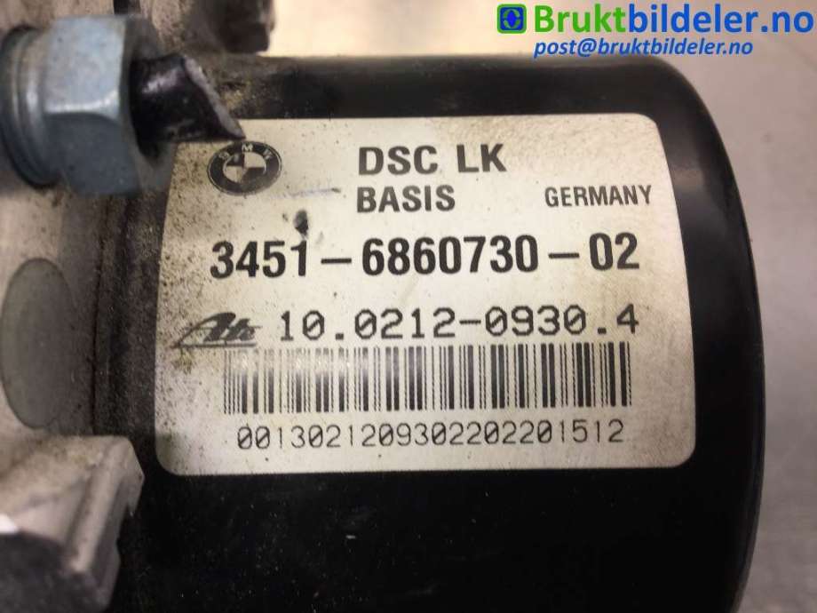 ABS sentral til BMW 1-Serie 2011-2015 (Fase 1) (F20/F21) (F20/F21) (BMW|3451 6 860 730|10.0212-0930.4|6 860 731)