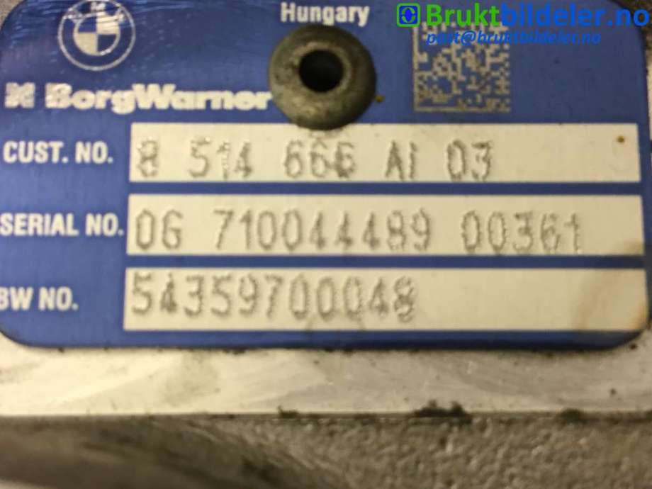 Turbo til BMW 1-Serie 2011-2015 (Fase 1) (F20/F21) (F20/F21) (BMW|8 514 666 AI03|BV35-1675|54359700048)