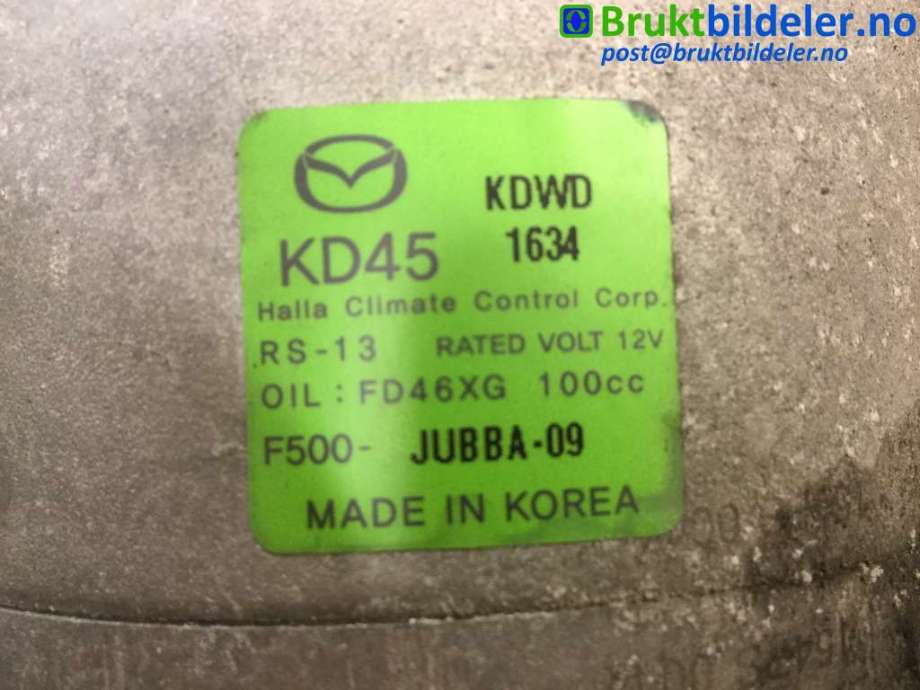 Aircondition kompressor til Mazda 3 2016-2019 (Type III, Fase 2)  (MAZDA||F500-JUBBA-09)