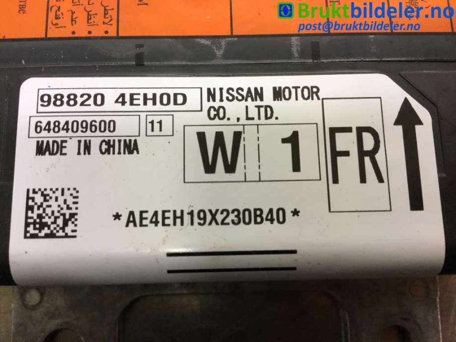 Airbag elektronikk til Nissan Qashqai 2014-2021 (Type II)  (NISSAN|98820 4EH0D|)