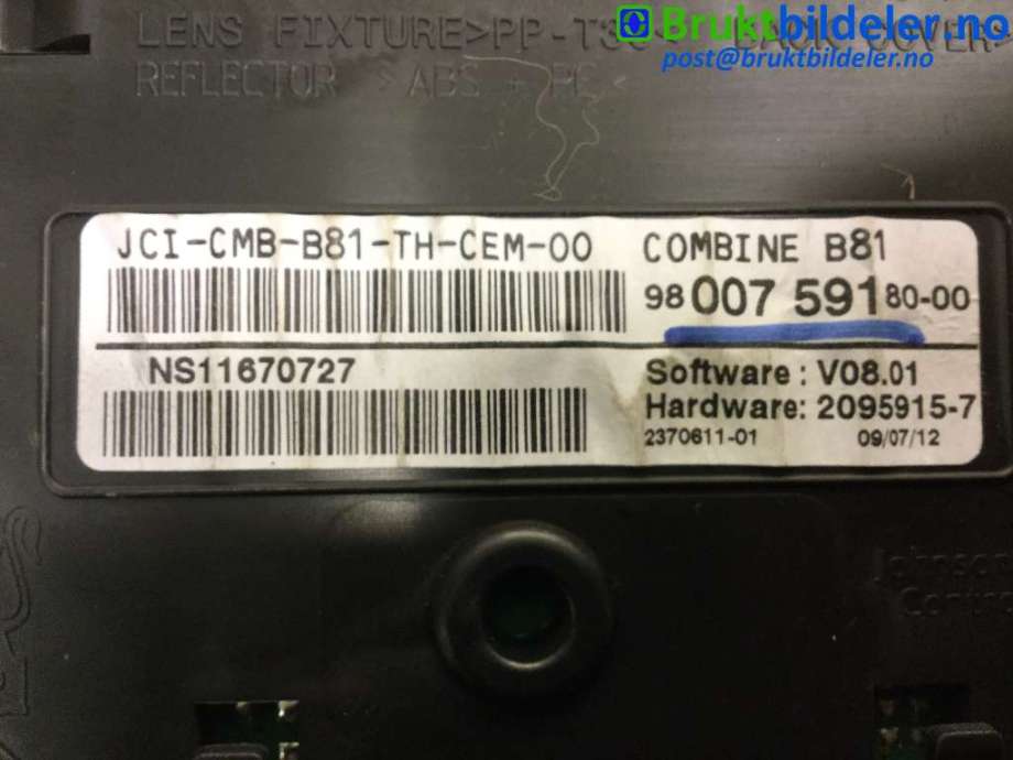 Instrumentpanel til Citroën DS5 2012-2017  (CITROEN|98 007 591 80||96 785 659 80)
