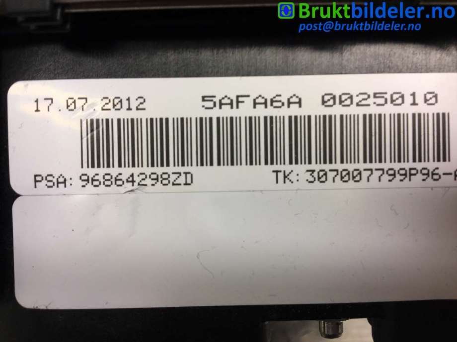 Airbag rattpute til Citroën DS5 2012-2017  (CITROEN|96 864 298 ZD|)