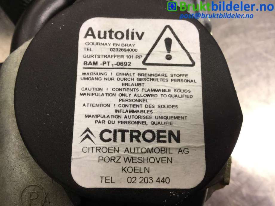 Sikkerhetsbelte foran høyre til Citroën DS5 2012-2017 (CITROEN|)