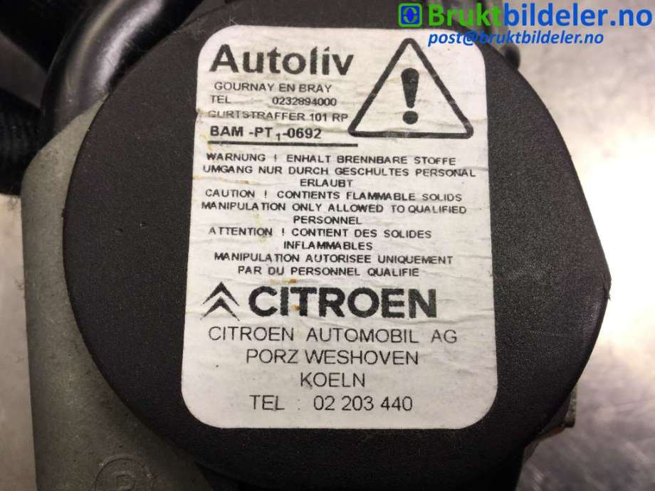 Sikkerhetsbelte foran venstre til Citroën DS5 2012-2017  (CITROEN|)