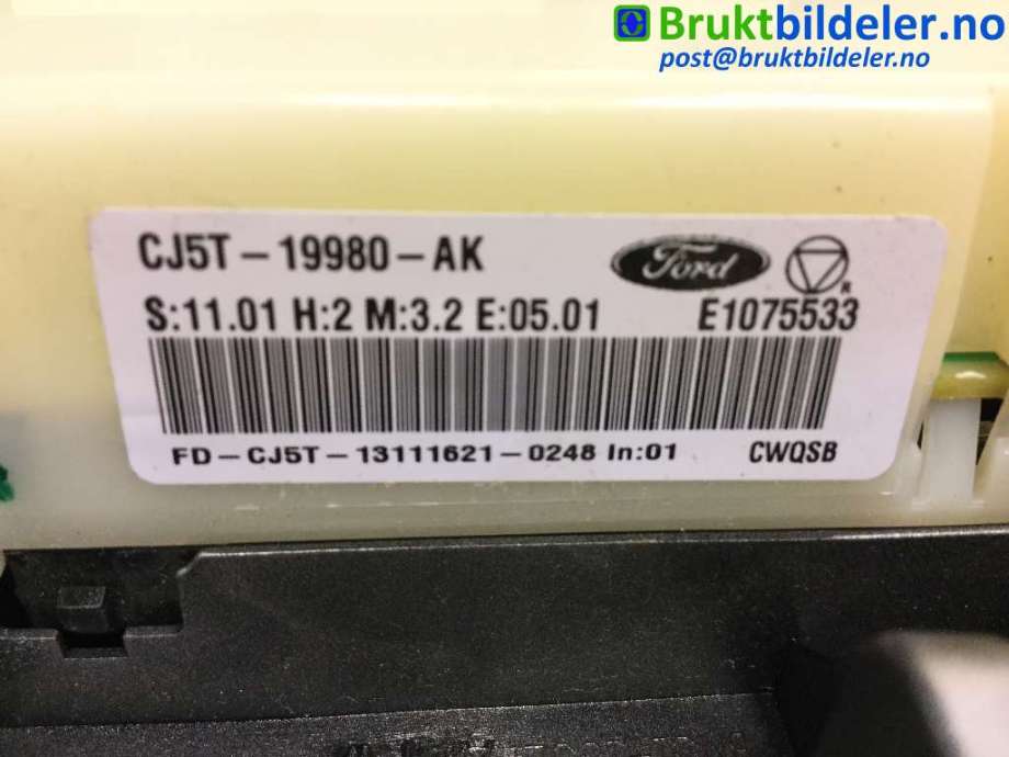 Varmeapparat betjening til Ford Focus 2011-2014 (Type III, Fase 1) (FORD|CJ5T-19980-AK|)