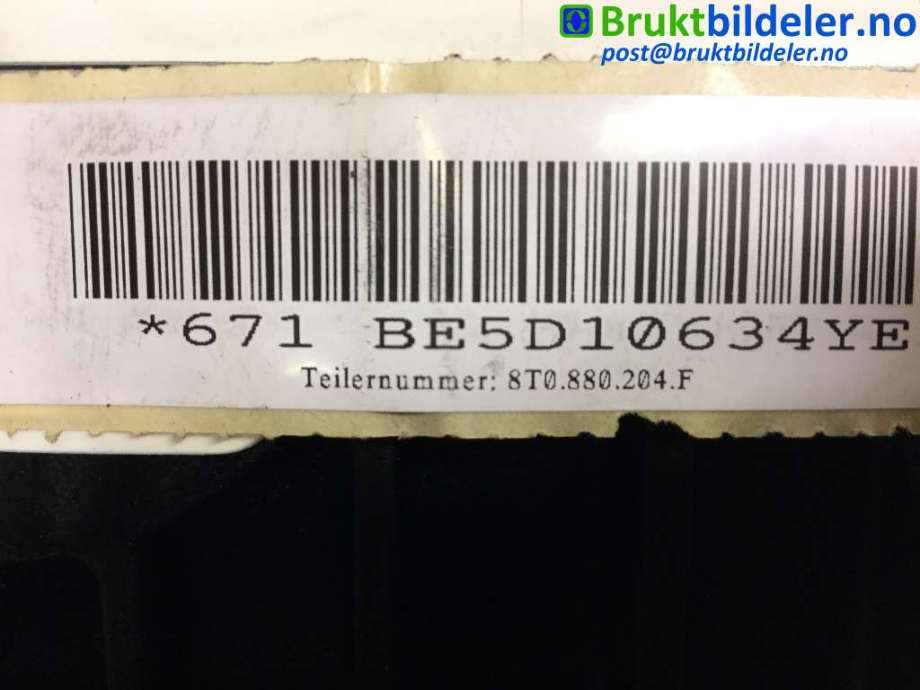 Airbag passasjer til Audi A5 2007-2016 (Type I) (AUDI|8T0 880 204 F|)