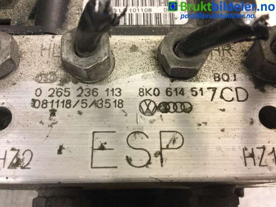 ABS sentral til Audi A5 2007-2016 (Type I)  (AUDI|8K0 907 379 AE|0 265 236 113|8K0 614 517 CD)