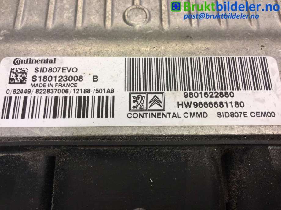 Styreenhet motor til Citroën DS5 2012-2017  (CITROEN|96 666 811 80|S180123008|98 016 228 80)