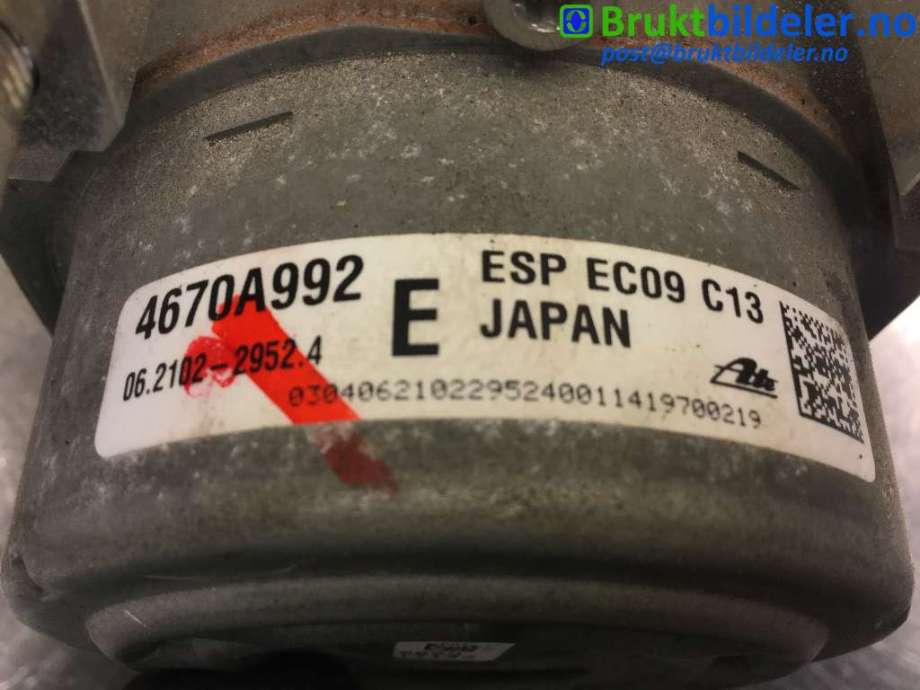 ABS sentral til Mitsubishi Outlander 2012-2015 (Type III, Fase 1) (MITSUBISHI|4670A992|06.2102-2952.4|28.5151-7352.3)