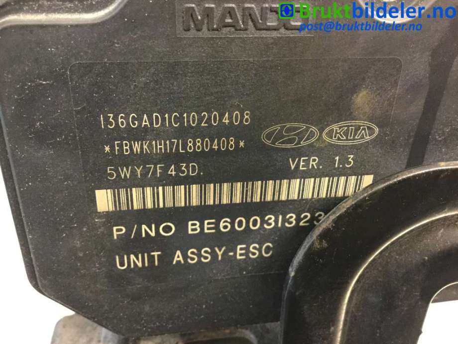 ABS sentral til Kia Sportage 2010-2016 (Type III)  (KIA|58920-3U310|BE6003I323|)