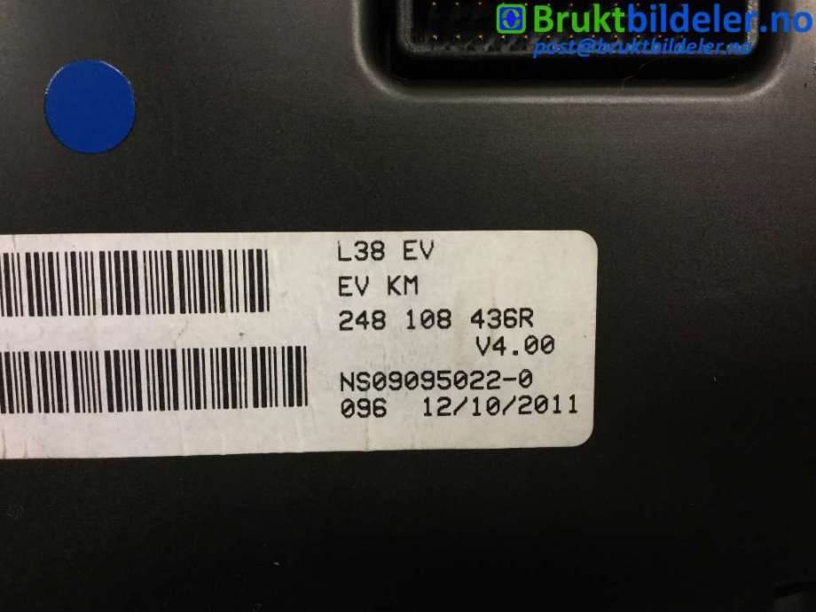 Instrumentpanel til Renault Fluence Z.E 2011-2014  (RENAULT|248108436R|NS09095022-0|)