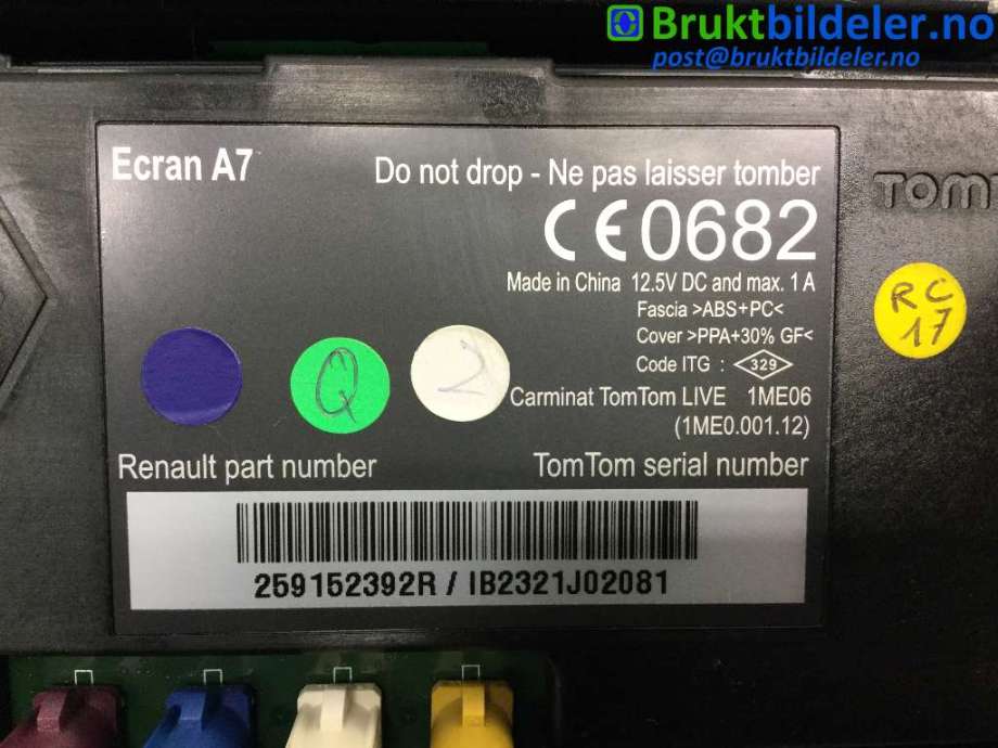 Instrument kjørecomputer til Renault Fluence Z.E 2011-2014 (RENAULT|259152392R|)