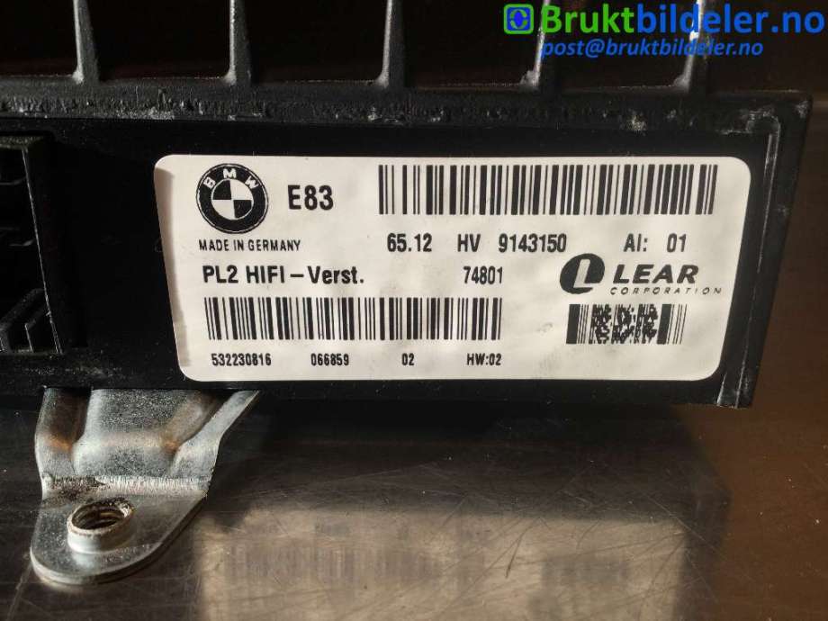 Bilstereo forsterker til BMW X3 2007-2010 (Fase 2) (E83) (E83) (BMW|6512 9 143 150|)