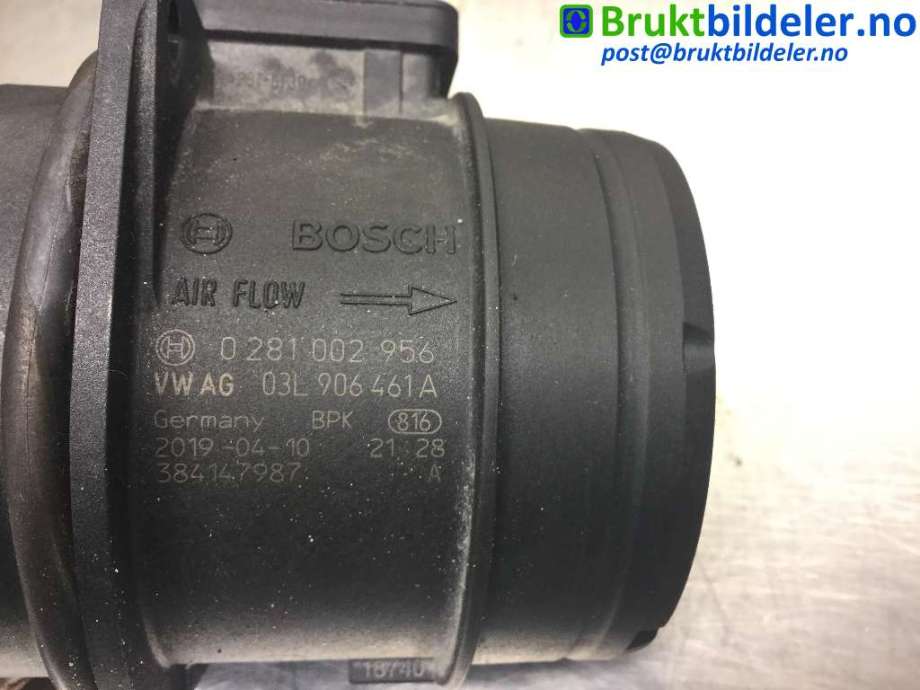 Luftmengde/luftmassemåler til VW Transporter / Caravelle 2019-->> (T6.1) (T6.1) (VOLKSWAGEN||0 281 002 956)