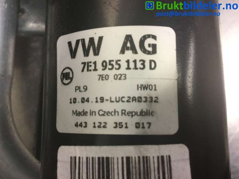Viskermotor frontrute til VW Transporter / Caravelle 2019-->> (T6.1) (T6.1) (VOLKSWAGEN|7E1 955 113 D|443 122 351 017|7E1 955 023 C)