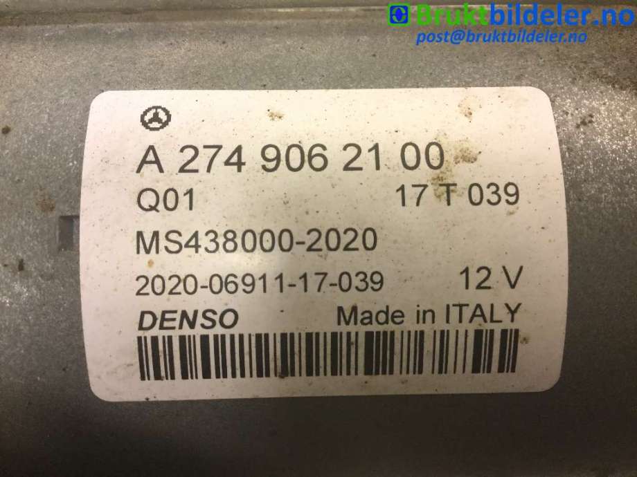 Starter til Mercedes C-Klasse 2014-2018 (Fase 1) (W205) (W205) (MERCEDES|A 274 906 21 00|MS438000-2020|)