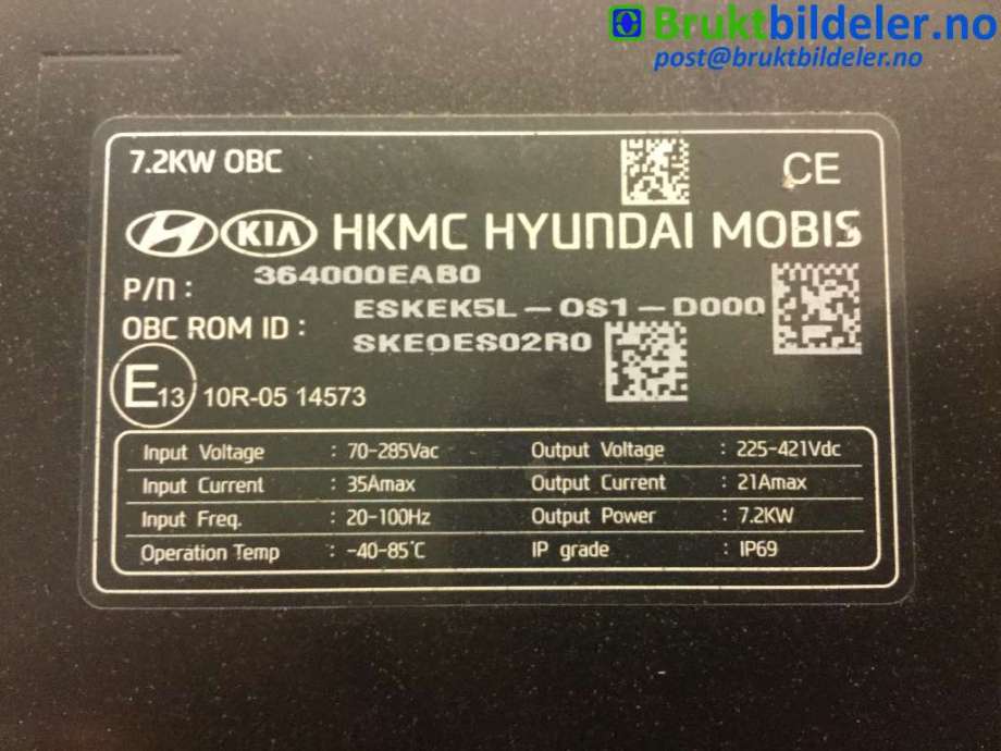 Inverter hybrid til Kia e-Soul 2019-->> (Type III)  (KIA|364000-EAB0|)
