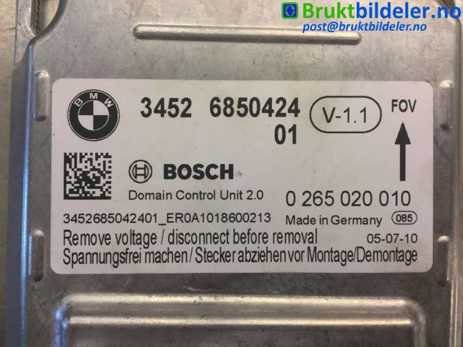 Styreenhet diverse til BMW X3 2010-2017 (F25) (F25) (BMW|3452 6 850 424|0 265 020 010|)