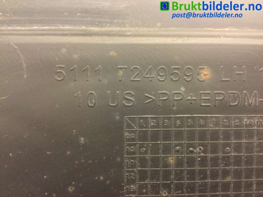 Grill venstre til BMW X3 2010-2017 (F25) (F25) (BMW|51 11 7 249 595|)