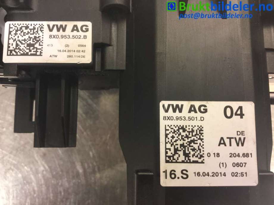 Bryter combi til Audi A1 2010-2014 (Type I, Fase 1)  (AUDI|8X0 953 501 D||8X0 953 502 B)