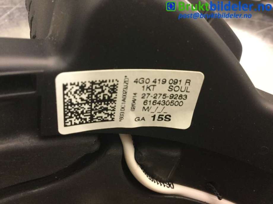 Ratt til Audi A1 2010-2014 (Type I, Fase 1)  (AUDI||4G0 419 091 R)