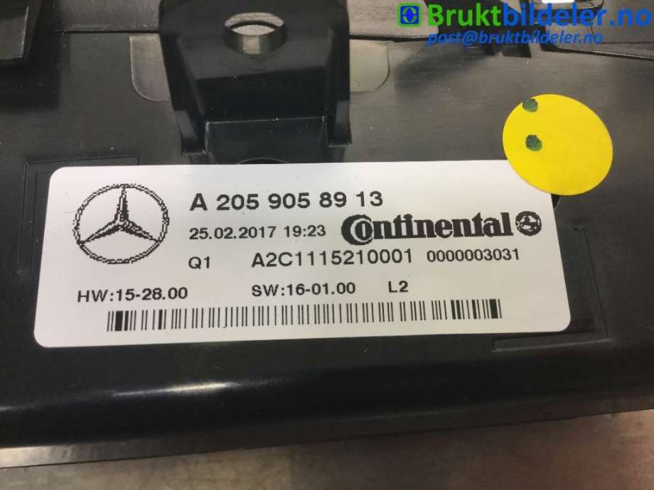 Varmeapparat betjening til Mercedes C-Klasse 2014-2018 (Fase 1) (W205) (W205) (MERCEDES|A 205 905 89 13|A2C1115210001|)