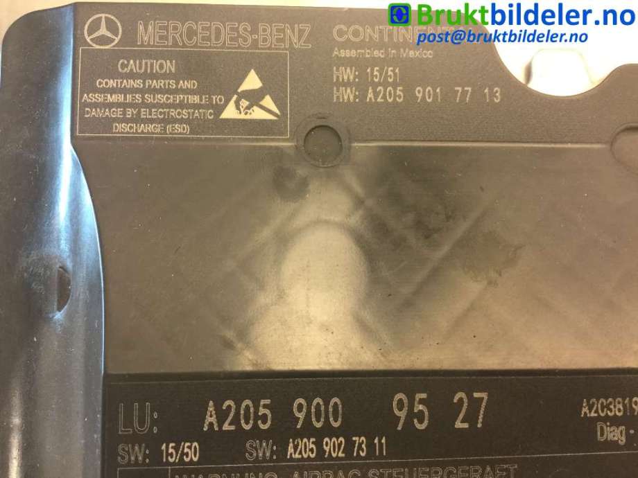 Airbag elektronikk til Mercedes C-Klasse 2014-2018 (Fase 1) (W205) (W205) (MERCEDES|A 205 900 95 27|A2C38199001|)