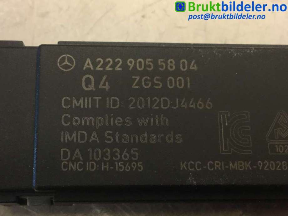 Antenne forsterker til Mercedes C-Klasse 2014-2018 (Fase 1) (W205) (W205) (MERCEDES|A 222 905 58 04|)