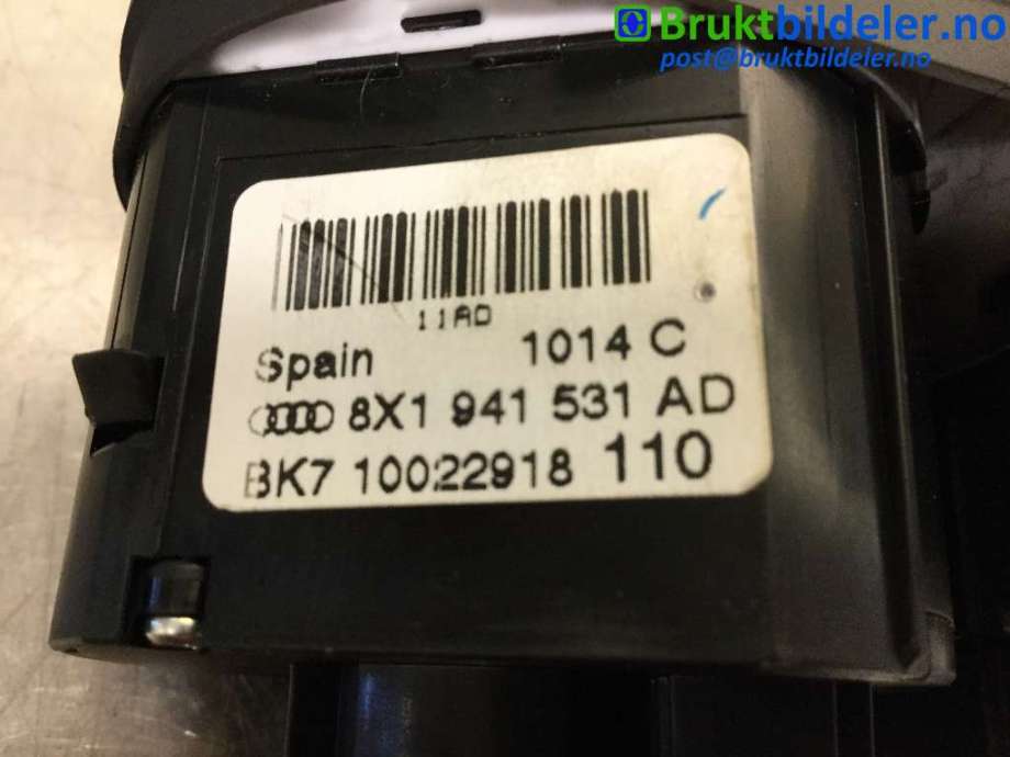 Bryter lys til Audi A1 2010-2014 (Type I, Fase 1)  (AUDI|8X1 941 531 AD|)