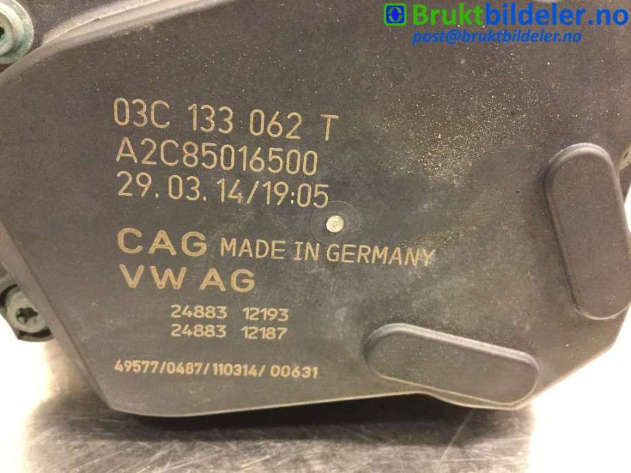 Spjeldhus til Audi A1 2010-2014 (Type I, Fase 1)  (AUDI|03C 133 062 T|A2C85016500|)