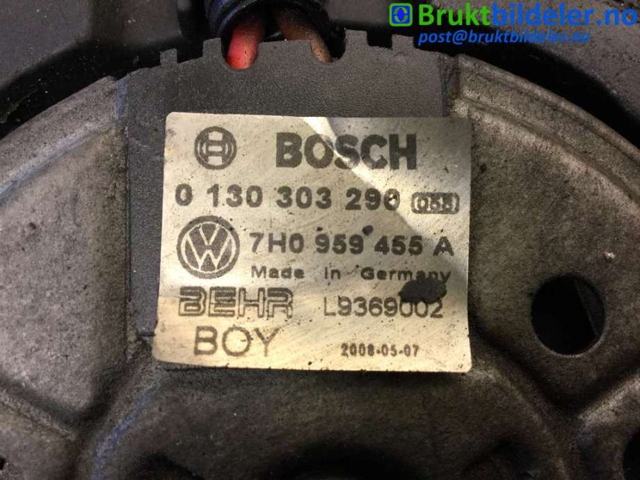 Kjølevifte til VW Transporter / Caravelle 2009-2015 (Fase 2) (T5) (T5) (VOLKSWAGEN|7H0 959 455 A|0 130 303 290|7H0 121 207)