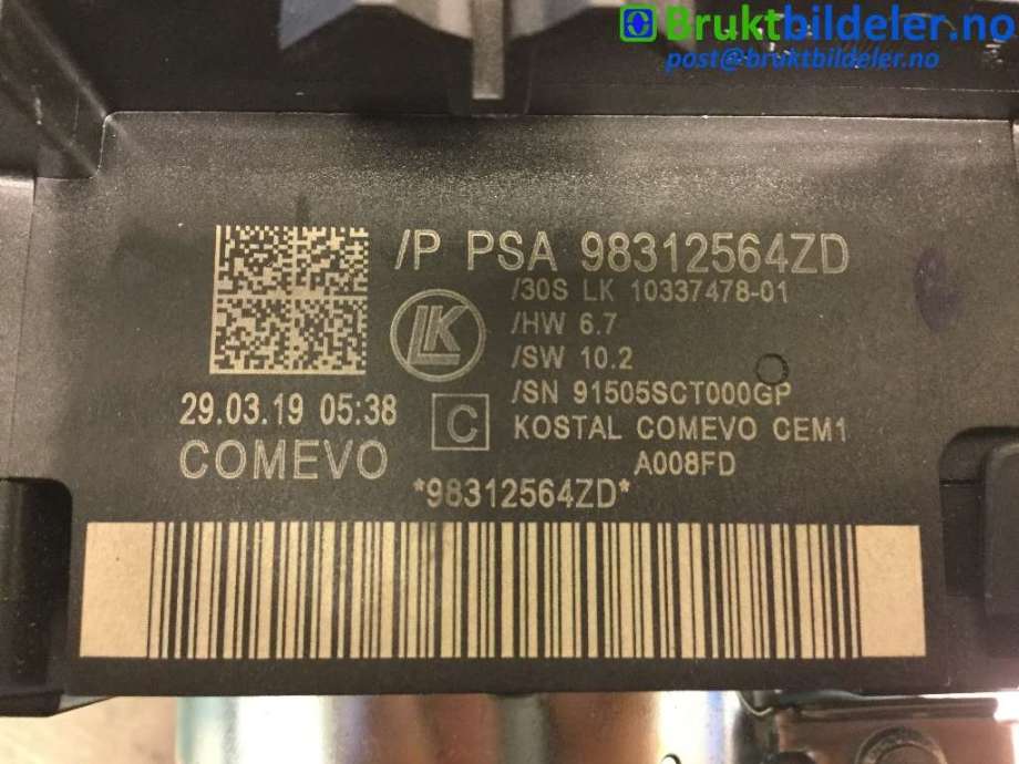 Bryter combi til Peugeot Partner 2019-->> (Type III)  (PEUGEOT|98312564ZD|10337478-01|10115993-06)