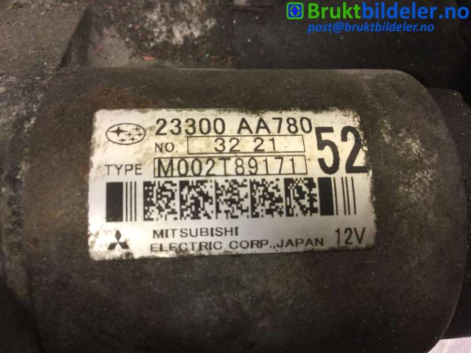 Starter diesel til Subaru Outback 2009-2014 (Type IV)  (SUBARU|23300AA780|M002T89171|)