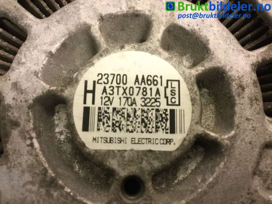 Dynamo til Subaru Outback 2009-2014 (Type IV)  (SUBARU|23700 AA661|A3TX0781A|)