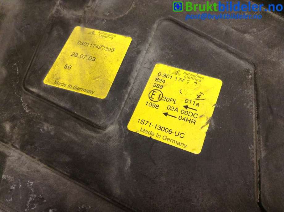 Frontlykt venstre xenon til Ford Mondeo 2001-2007 (Type III) (FORD|1S71-13006-UC|0 301 174 273|)