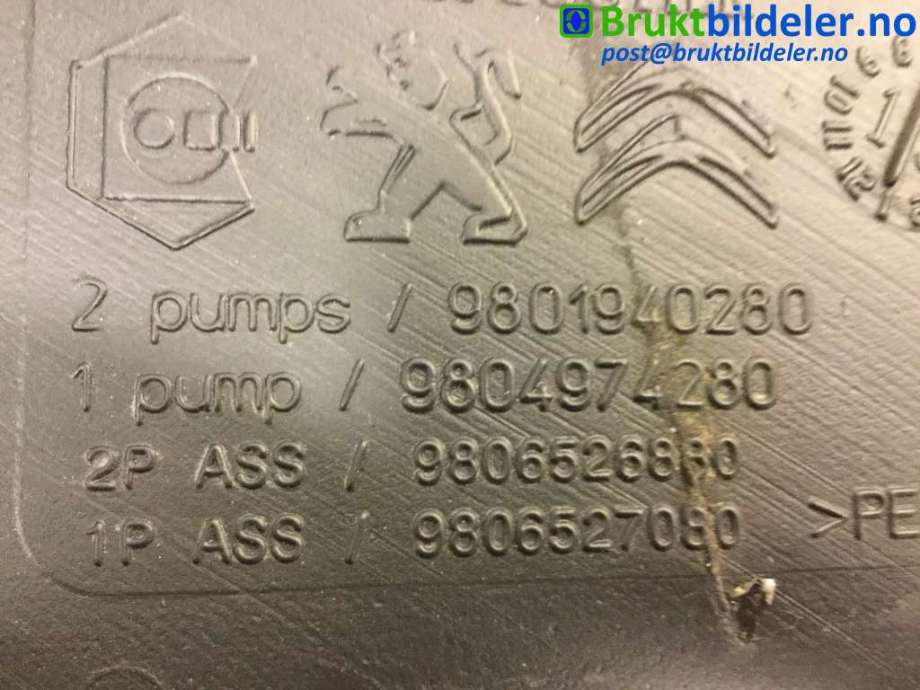 Spylertank til Peugeot 308 2013-2021 (Type II)  (PEUGEOT|98 019 402 80||96 780 169 80)