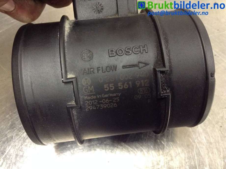 Luftmengde/luftmassemåler til Opel Astra J 2010-2015  (OPEL|55 561 912|0 281 002 940|)