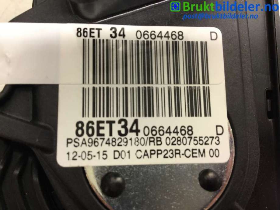 Pedal gass til Peugeot 308 2013-2021 (Type II)  (PEUGEOT|96 748 291 80|86ET340664468|)