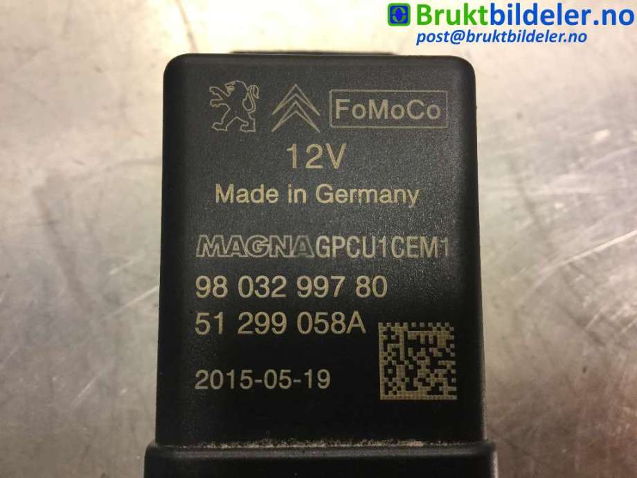 Rele gløde til Peugeot 308 2013-2021 (Type II) (PEUGEOT|98 032 997 80|51 299 058 A|)