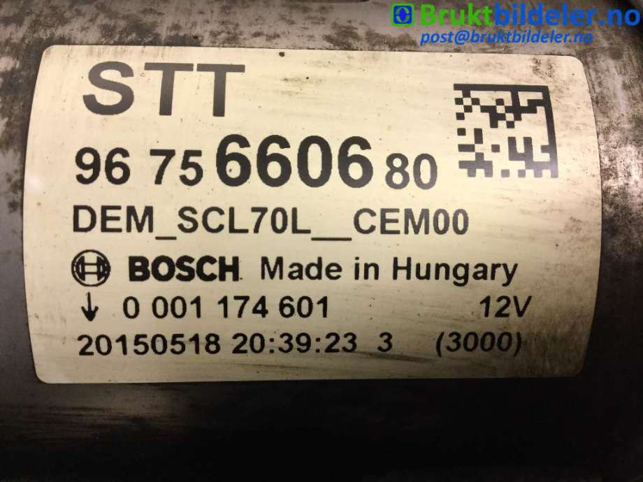 Starter diesel til Peugeot 308 2013-2021 (Type II)  (PEUGEOT|96 756 606 80|0 001 174 601|)