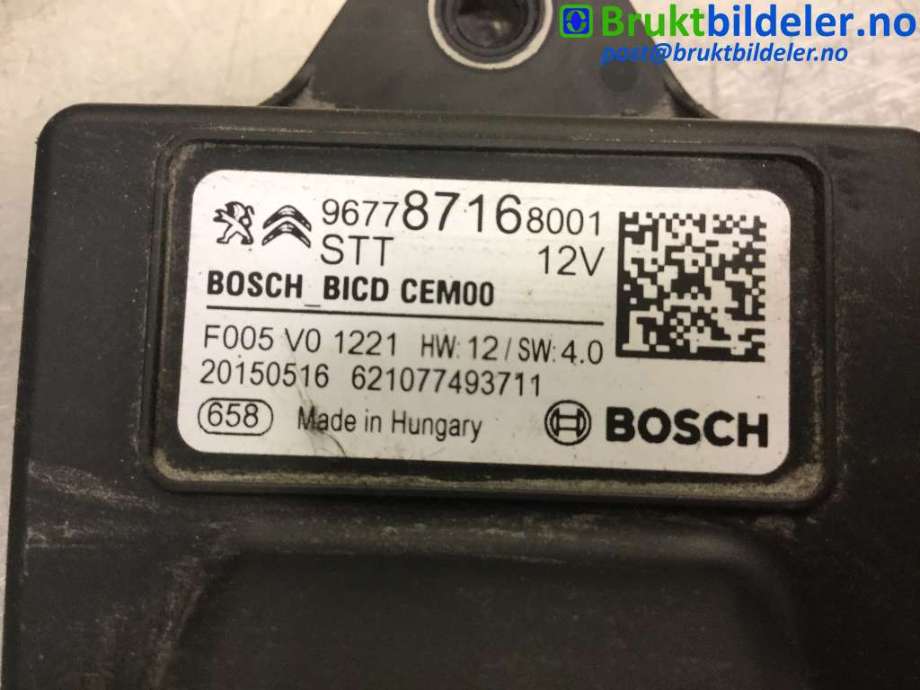 Styreenhet tenning til Peugeot 308 2013-2021 (Type II)  (PEUGEOT|96 778 716 80|F005 V0 1221|)