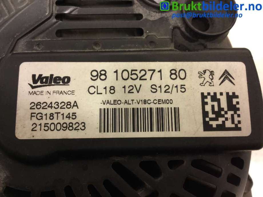 Dynamo til Peugeot 308 2013-2021 (Type II)  (PEUGEOT|98 105 271 80|2624328A|FG18T145)