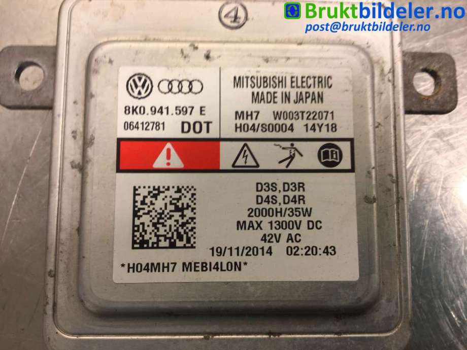 Styreenhet xenon/ballast til VW Transporter / Caravelle 2009-2015 (Fase 2) (T5) (T5) (VOLKSWAGEN|8K0.941.597 E|)