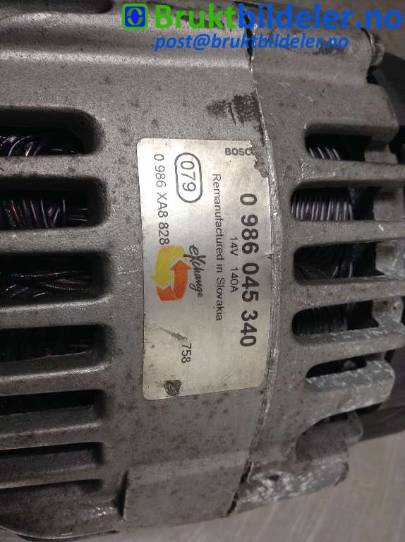 Dynamo til VW Golf V, Combi 2003-2008 (VOLKSWAGEN||0 986 045 340|0 986 XA8 828)