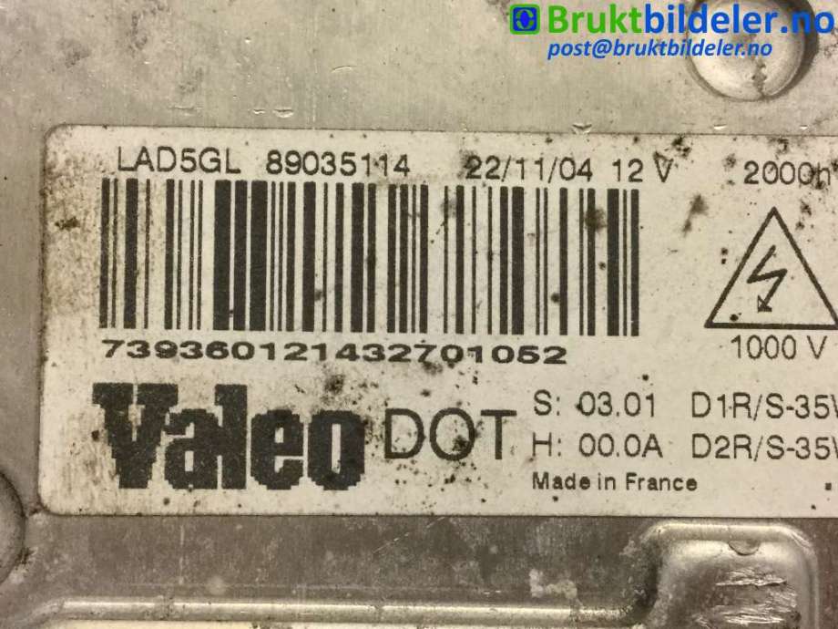 Styreenhet xenon/ballast til Citroën C5 2005-2008 (Type I, Fase 2)  (CITROEN||89035114)