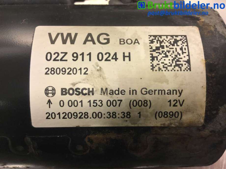 Starter diesel til VW Caddy 2010-2015 (Type III, Fase 2)  (VOLKSWAGEN|02Z 911 024 H|0 001 153 007|)