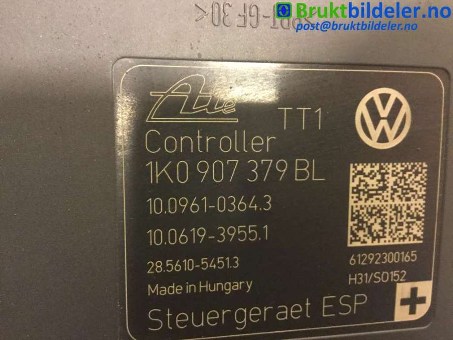ABS sentral til VW Caddy 2010-2015 (Type III, Fase 2)  (VOLKSWAGEN|1K0 907 379 BL|10.0212-0701.4|1K0 614 517 DP)